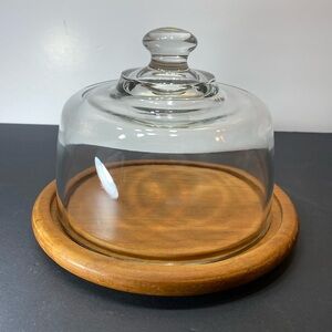 Teak & Glass Cheese Dome